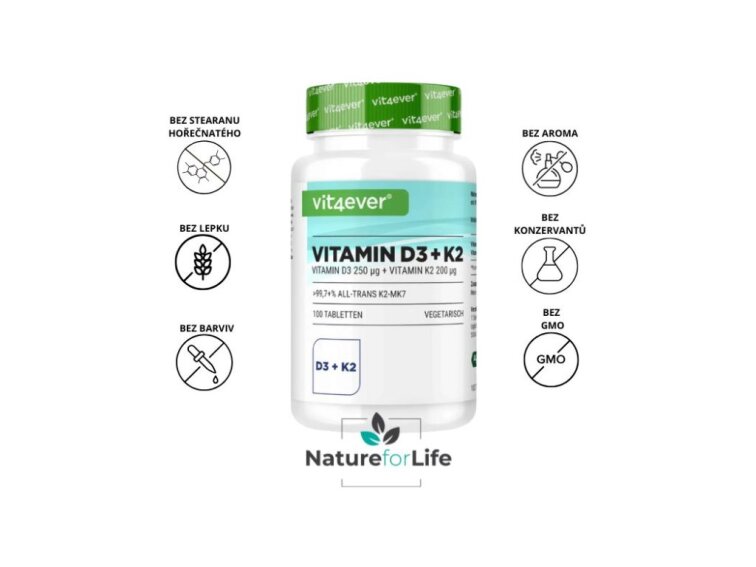 Vit4ever Vitamin D3 10 000 IU (250 mcg) + Vitamin K2 (200 mcg), 180 tablet