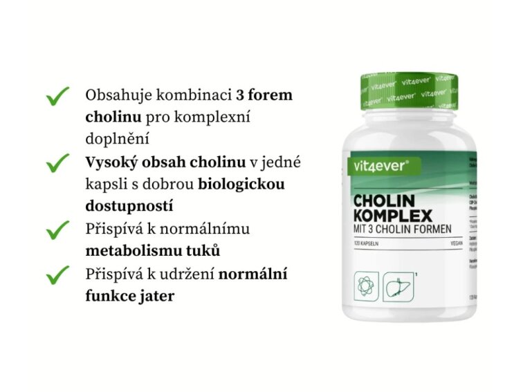 Vit4ever Cholin komplex, 750 mg, 120 kapslí