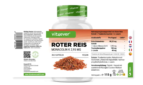 Vit4ever Extrakt z červenej ryže - 2,95 mg monakolínu K, 365 kapsúl