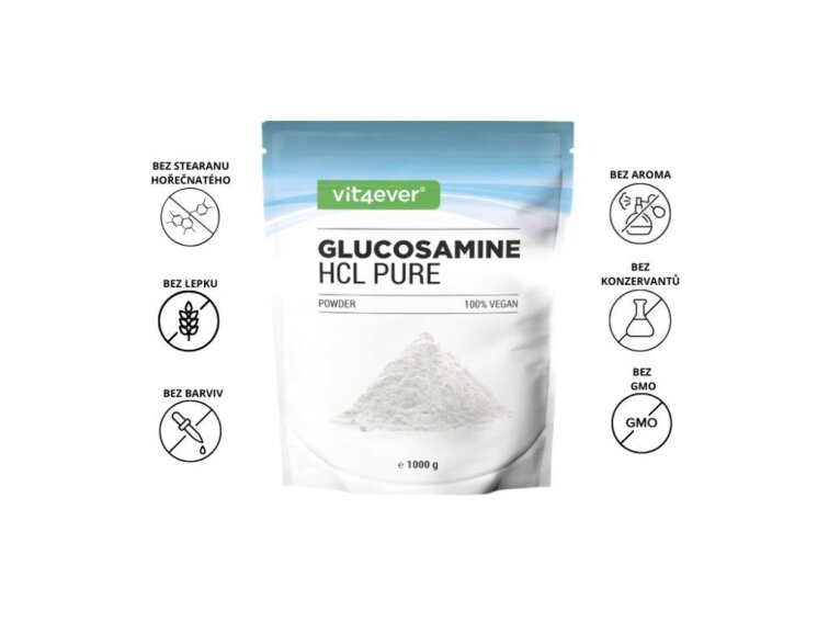 Vit4ever Glukosamin HCL Pure, 1000 g čistého prášku