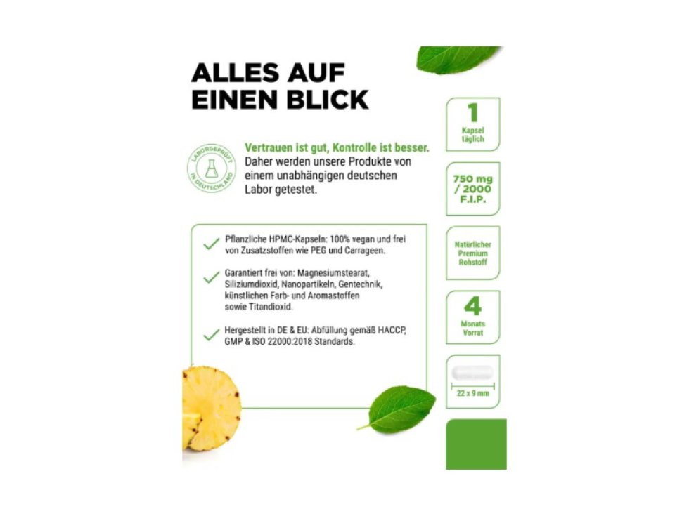Vit4ever Bromelain Intenso (2000 FIP), 750 mg, 120 kapsúl
