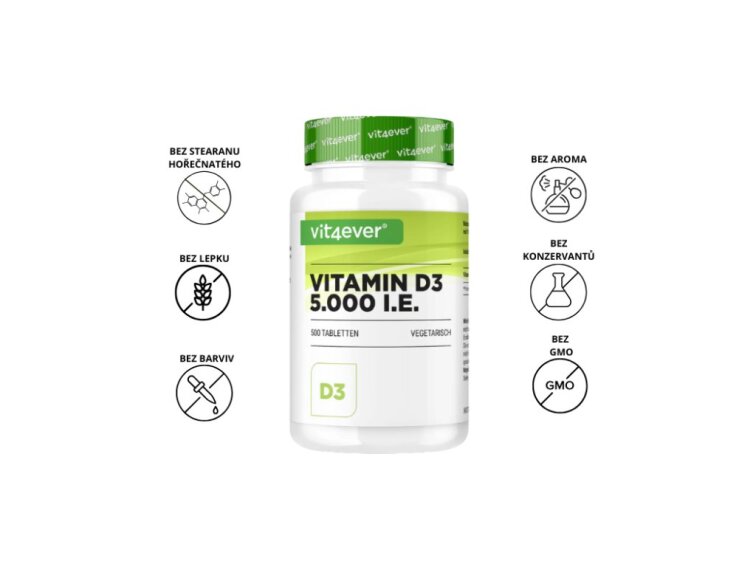 Vit4ever Vitamin D3 Depot 5000 IU (125 mcg), 500 tablet