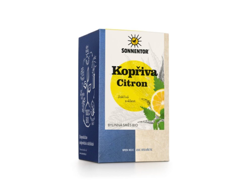 Sonnentor Kopřiva Citron bio 21,6 g, porcovaný dvoukomorový