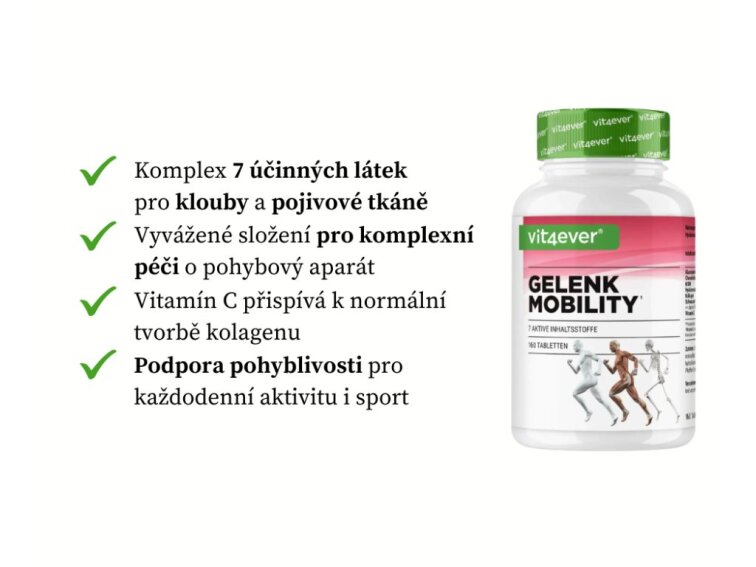 Vit4ever Gelenk Mobility, komplex na podporu kloubů, 7 aktivních složek, 160 tablet