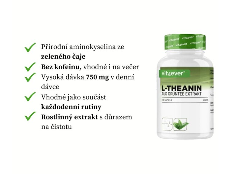 Vit4ever L-theanin, 180 kapslí