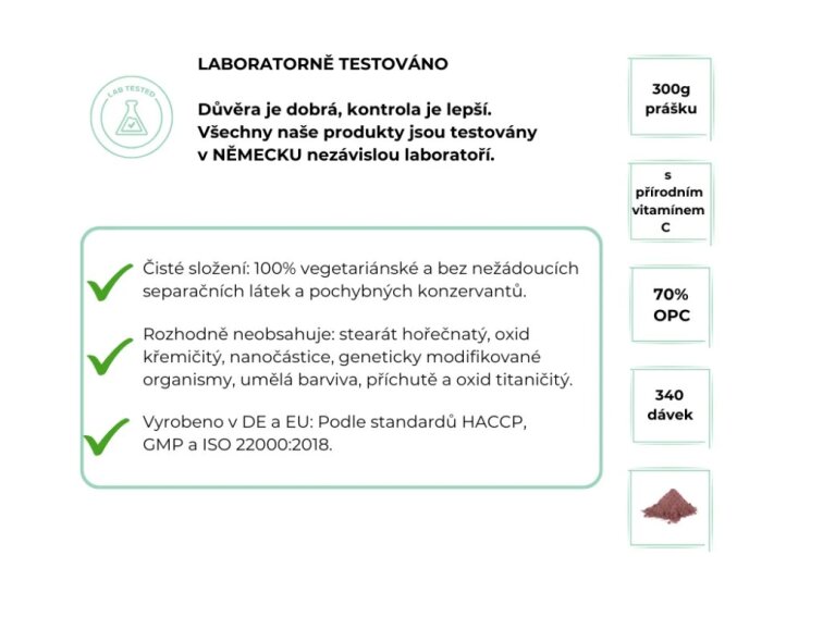 Vit4ever OPC z hroznových jader + vitamín C, 300g
