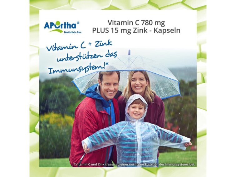 Aportha Vitamín C 780 mg + 15 mg zinek - 90 veganských kapslí