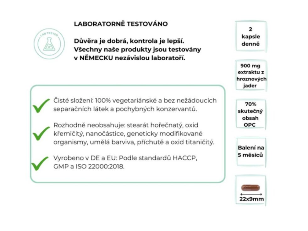 Vit4ever OPC Pure, extrakt z hroznových jadierok 500 mg, 300 kapsúl