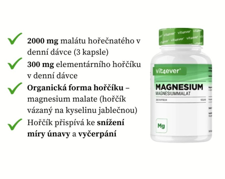 Vit4ever Magnesium Malat, 365 kapslí