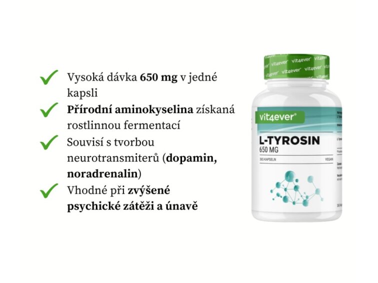 Vit4ever L-Tyrosin, 365 kapslí