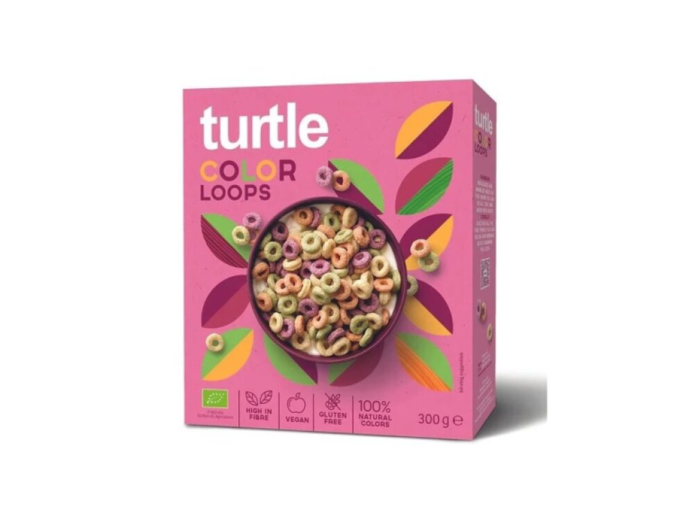 Turtle Ovocné cereální kroužky, Color Loops 300g