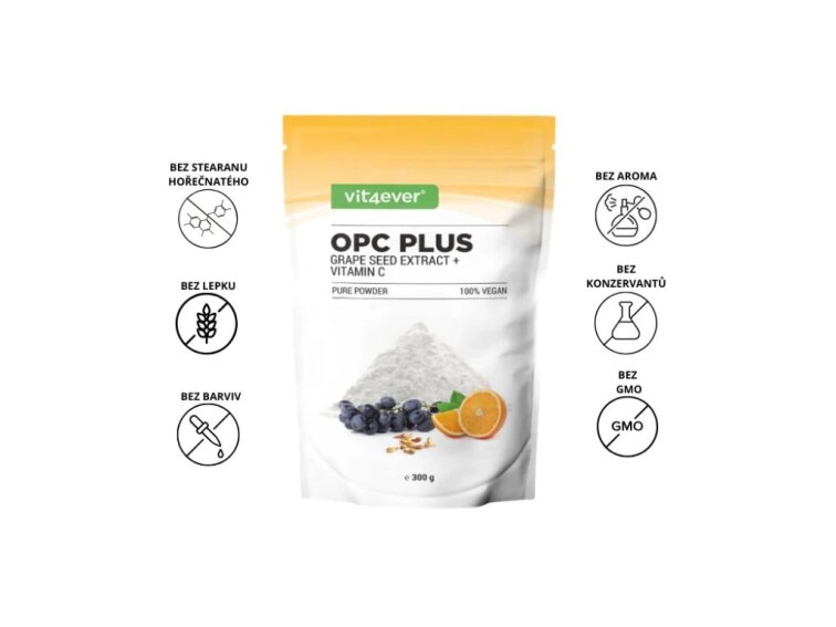 Vit4ever OPC z hroznových jader + vitamín C, 300g