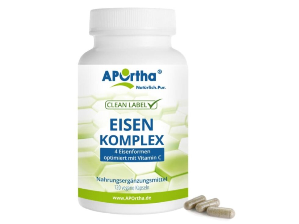 Aportha Iron Complex, Komplex se čtyřmi formami Železa, 120 veganských kapslí