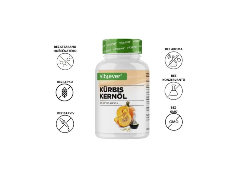 Vit4ever Dýňový olej, 420 gelových kapslí