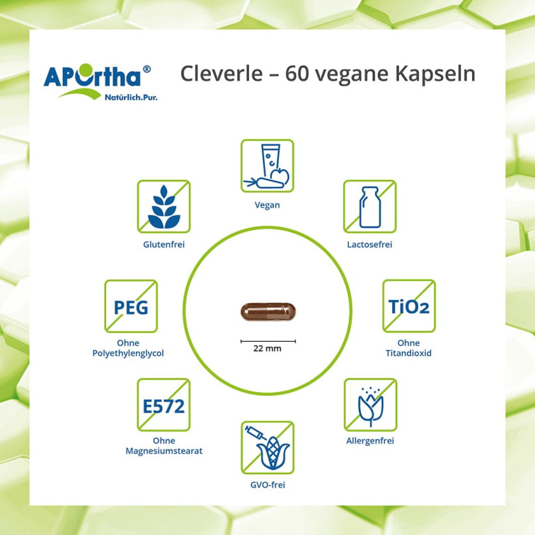 Aportha Cleverle, Rostlinné Nootropikum, 60 veganských kapslí