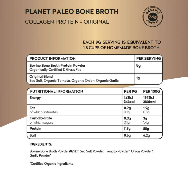 Planet Paleo BIO Sušený hovězí vývar z kostí - Original