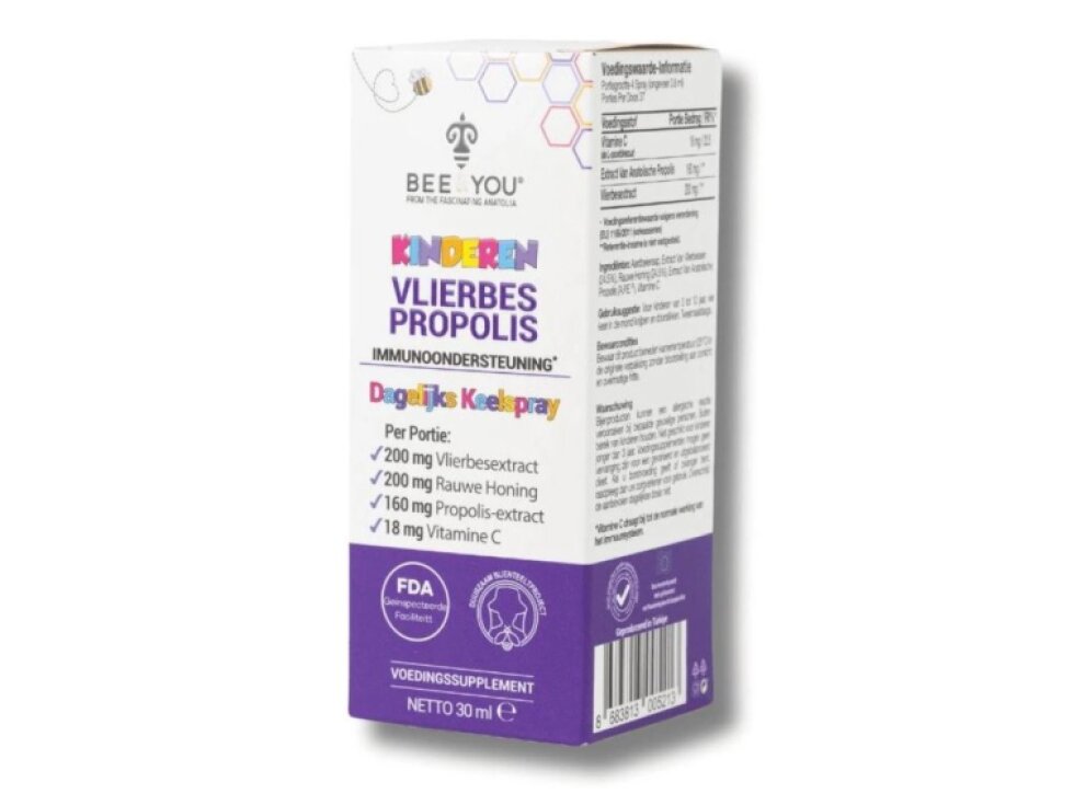 Bee&You propolisový sprej do krku s černým bezem, jahodami a vitamínem C, 30 ml