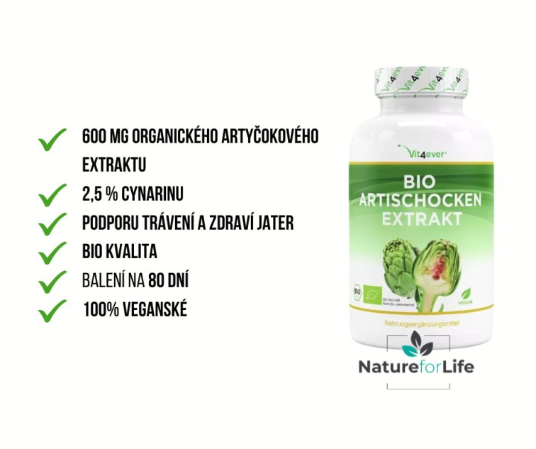 Vit4ever Artičok – organický extrakt 600 mg, 240 kapsúl