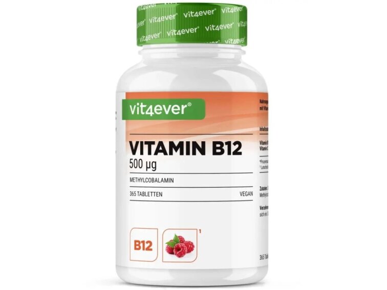Vit4ever Vitamin B12 500 µg malina, 365 pastilek
