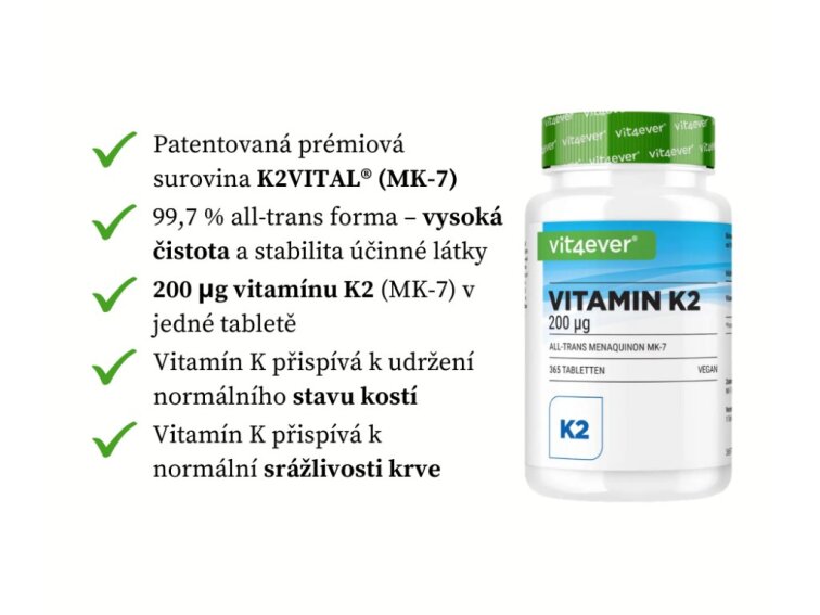 Vit4ever Vitamin K2 MK-7 200 µg, 365 tablet