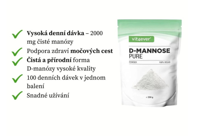 Vit4ever D-Mannose - Manóza prášek, 250 g