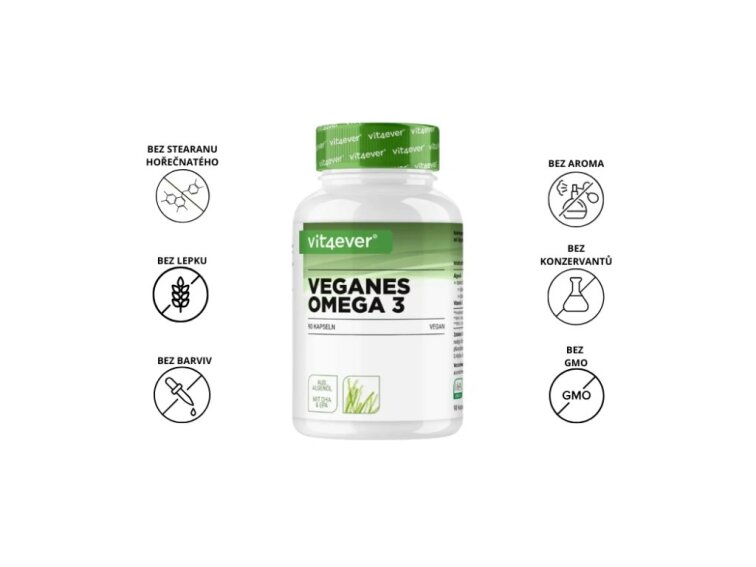 Vit4ever Algae Oil Omega 3, 100% rostlinný a veganský olej z řas