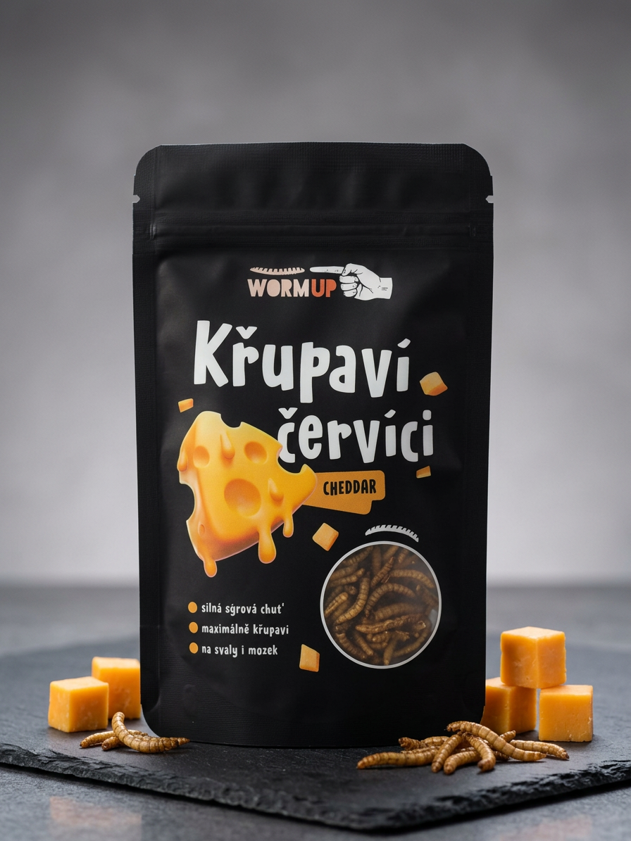 WormUp Křupaví červíci Cheddar 20g
