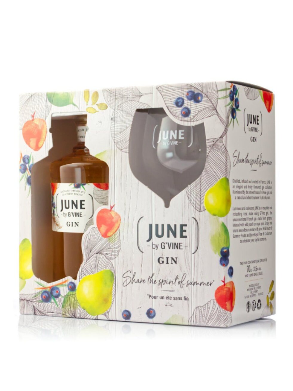 June Gin Peach 37,5% 0,7l (dárkové balení sklenice)