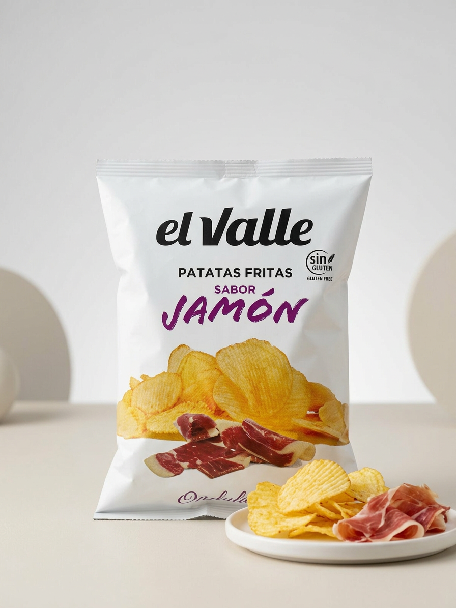 El Valle brambůrky vroubkované s příchutí Jamón 45g