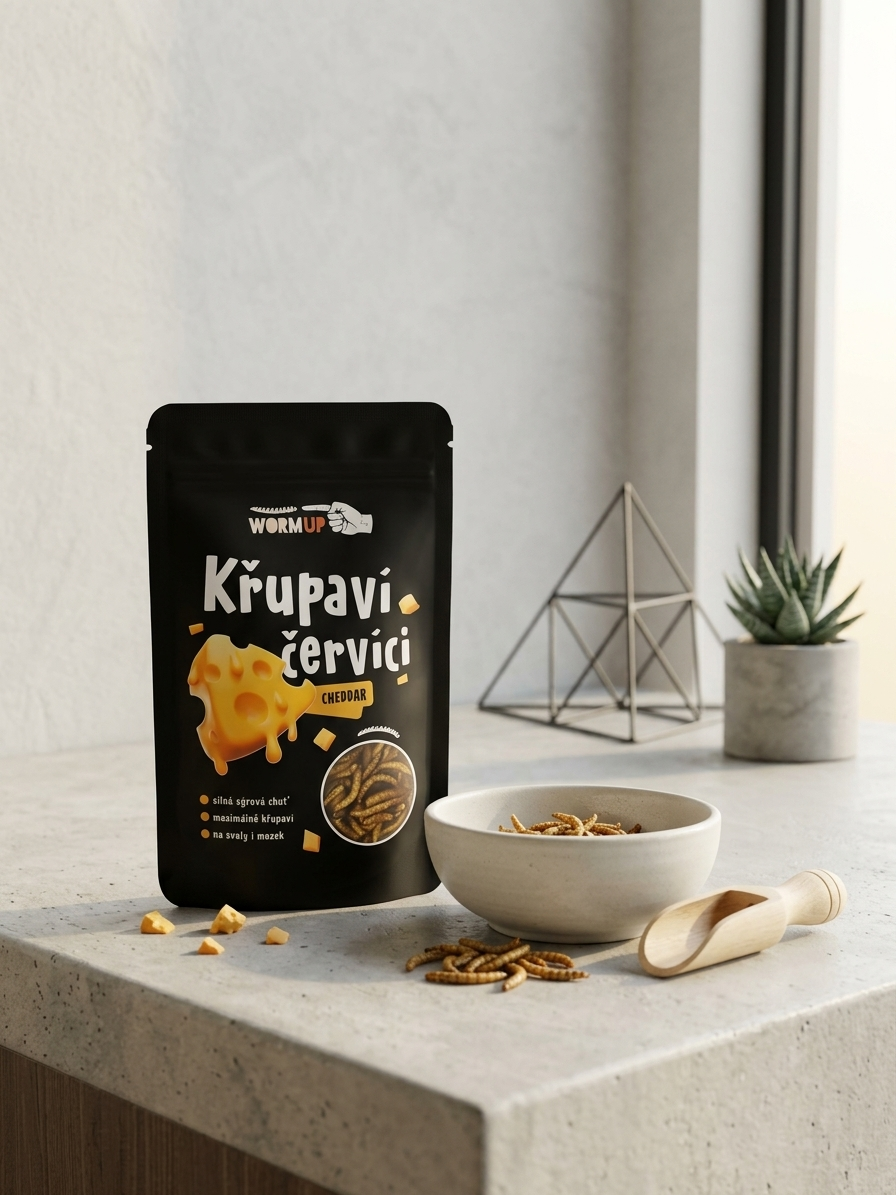 WormUp Křupaví červíci Cheddar 20g