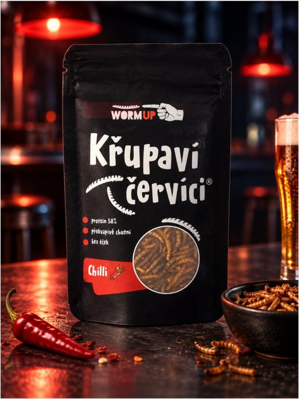 WormUp Křupaví červíci s chilli 20g