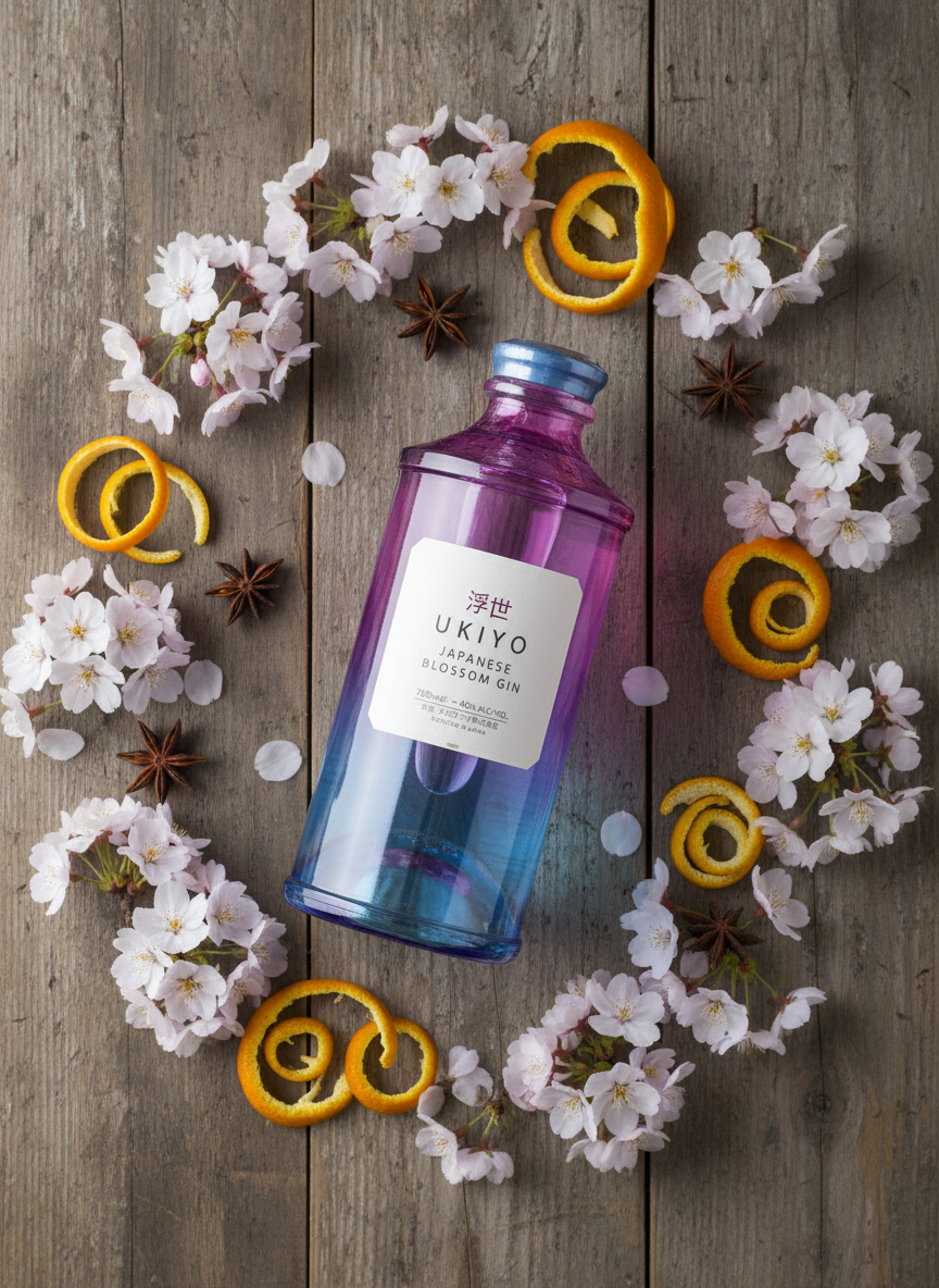 Ukiyo Japanese Blossom Gin 40% 0,7