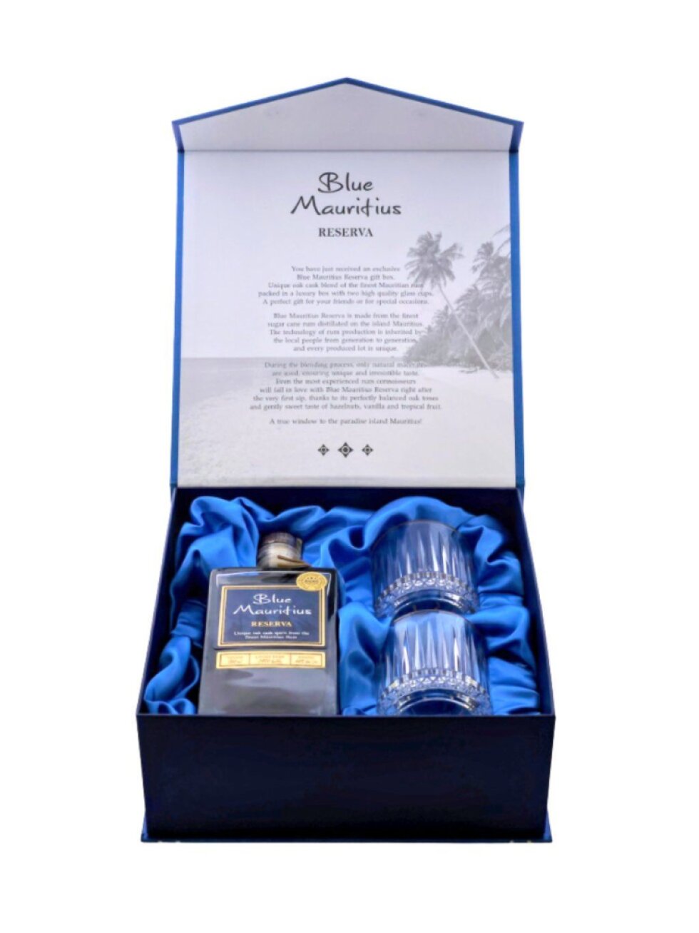 Blue Mauritius Reserva 40% 0,7l (luxusní dárkové balení 2 sklenice)