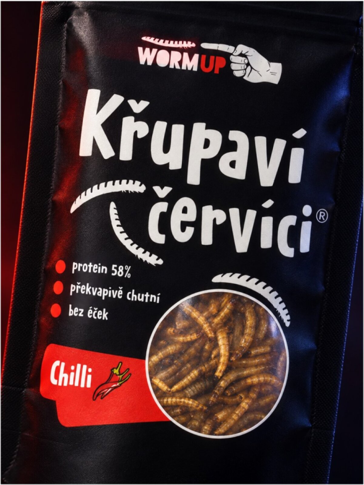 WormUp Křupaví červíci s chilli 20g