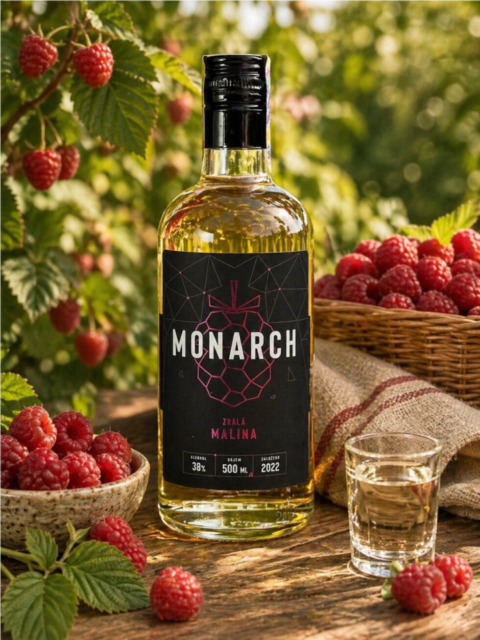 Monarch Zralá Malina 38% 0,5l