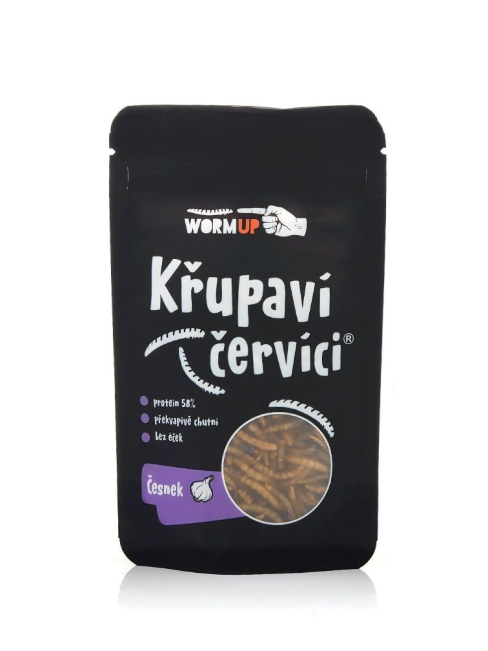 WormUp Křupaví červíci Česnek 20g