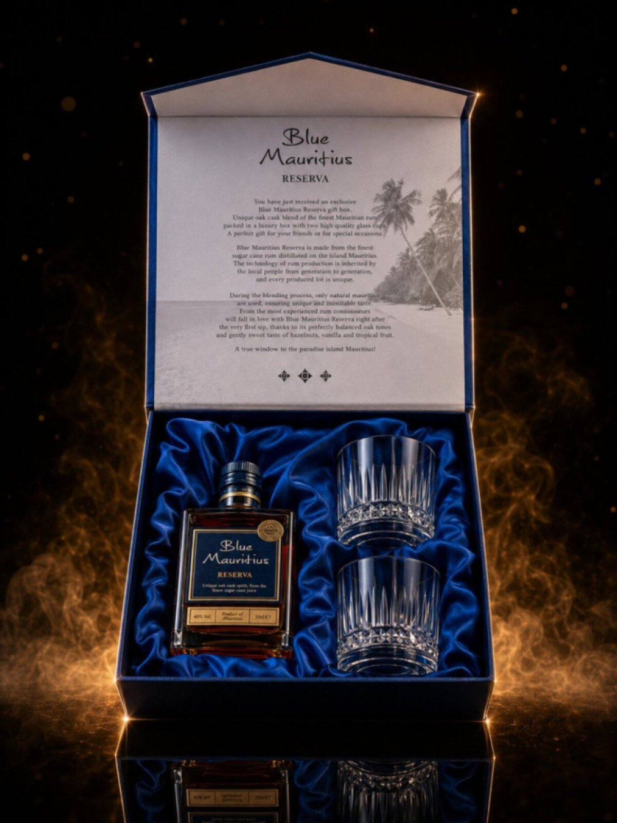 Blue Mauritius Reserva 40% 0,7l (luxusní dárkové balení 2 sklenice)