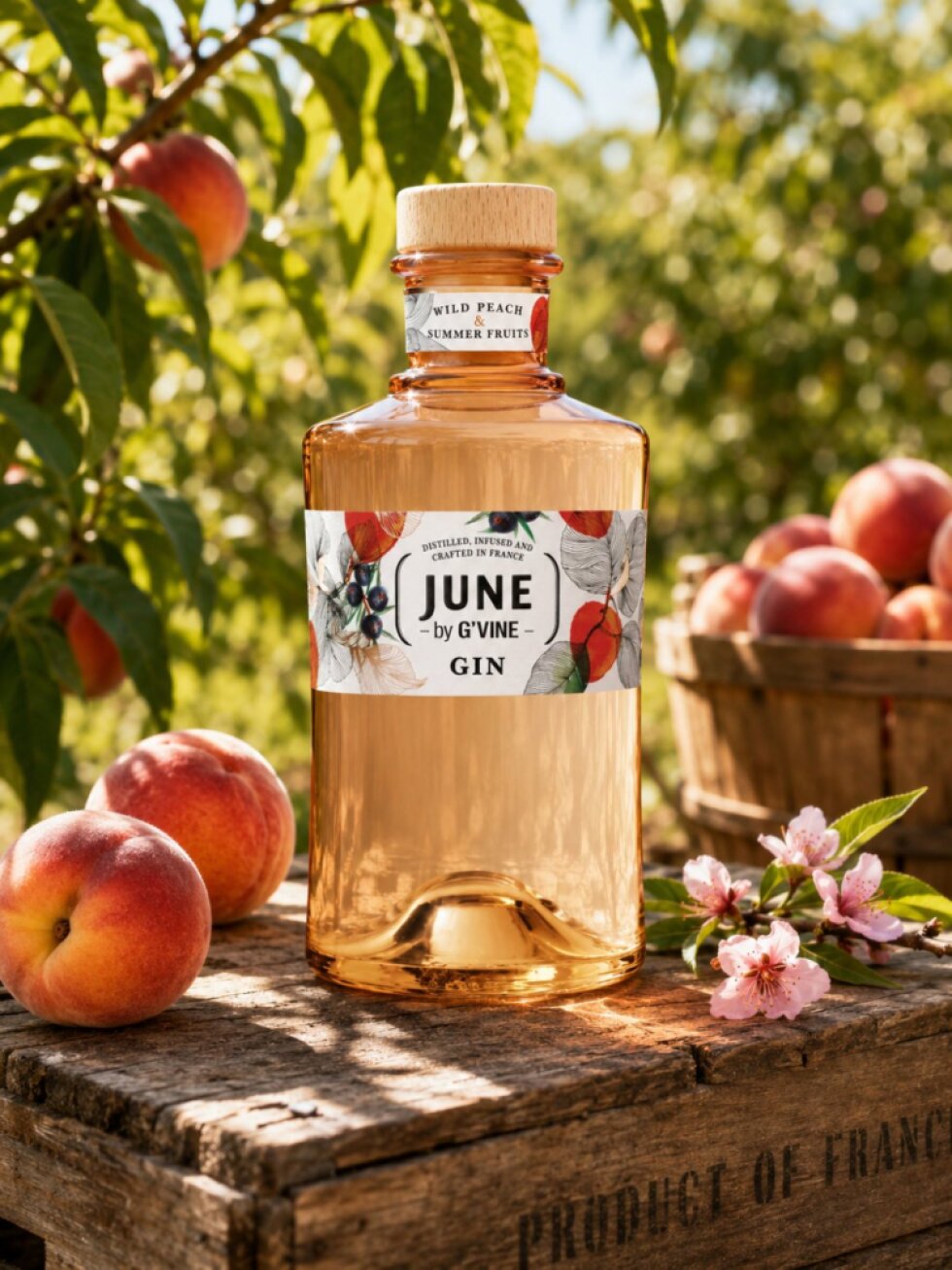June Gin Peach 37,5% 0,7l (dárkové balení sklenice)