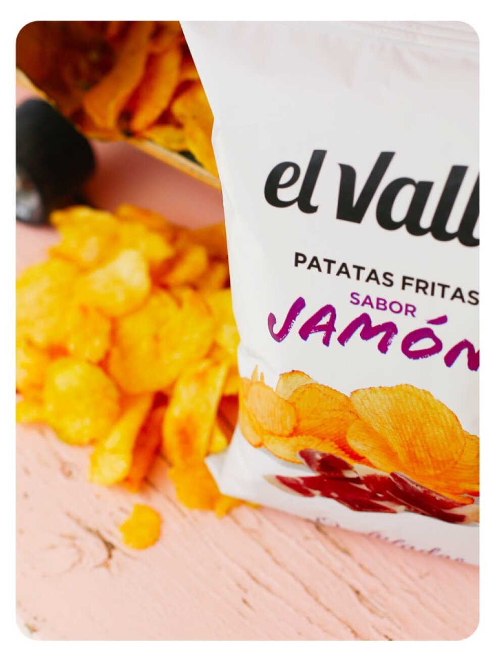 El Valle brambůrky vroubkované s příchutí Jamón 45g