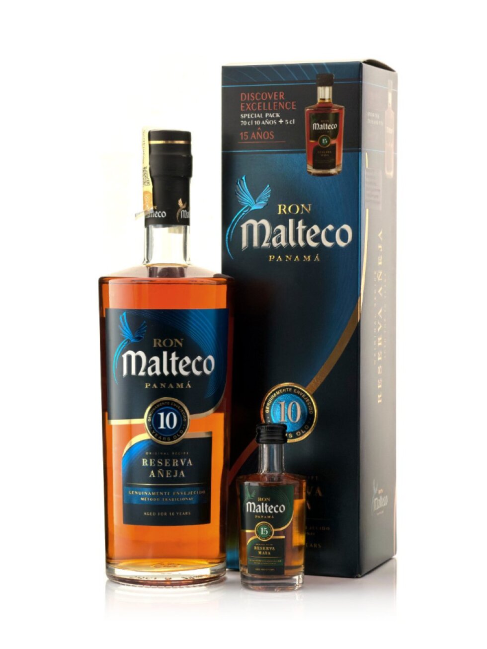 Malteco 10YO 40% 0,7l + Malteco 15YO 40% 0,05l (dárková krabice)