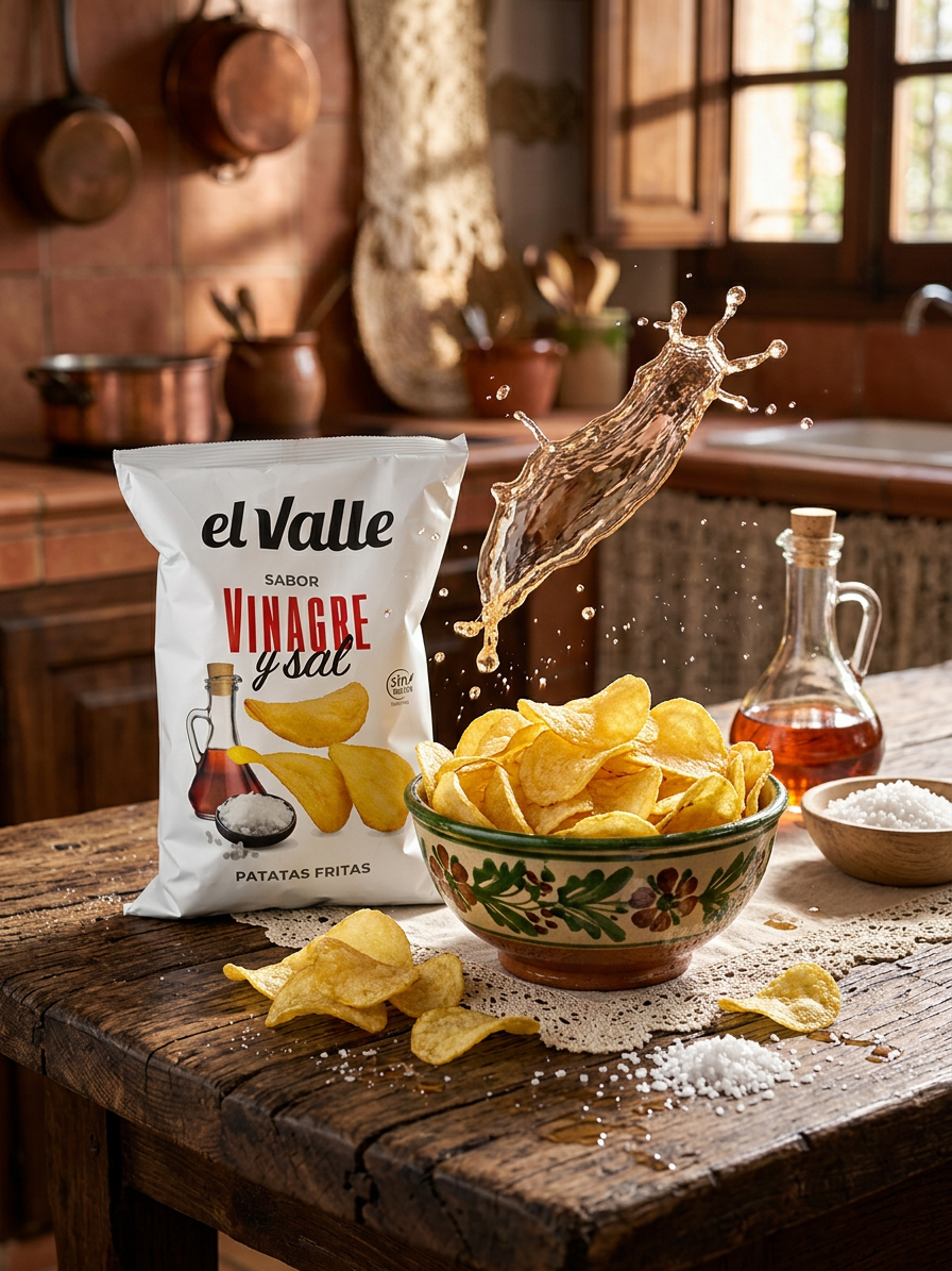 El Valle chipsy s příchutí Ocet a sůl 130g