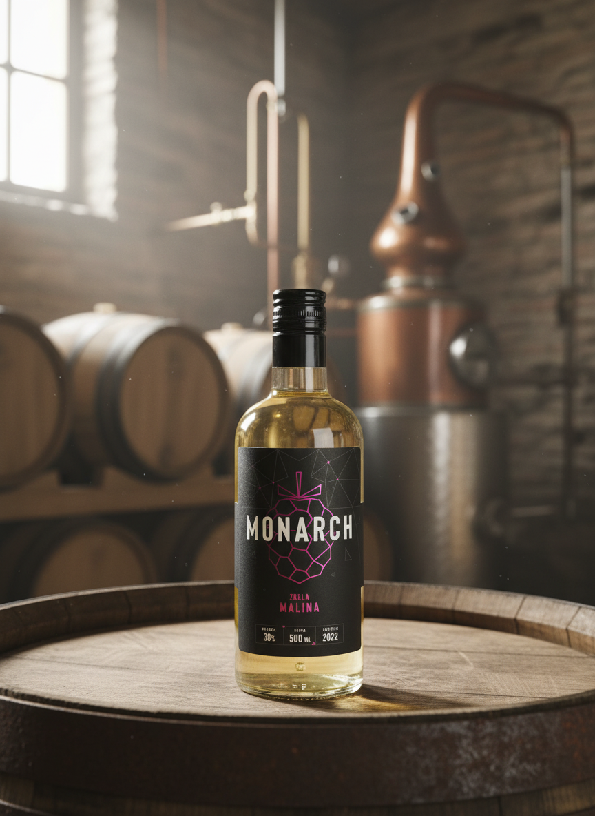 Monarch Zralá Malina 38% 0,5l