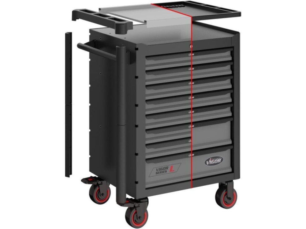 Vigor V4560-X, Dílenský vozík řady L | 344 dílů