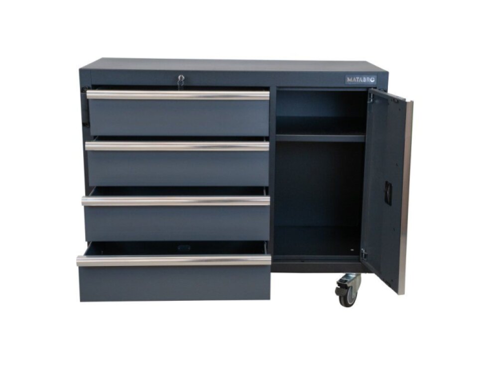 Matabro MB-TGC1341W, Dílenský vozík na nářadí | 4 zásuvky | 1 police | 1050 x 460 x 860 mm
