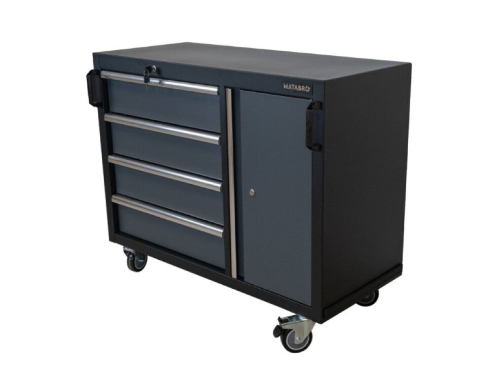 Matabro MB-TGC1341W, Dílenský vozík na nářadí | 4 zásuvky | 1 police | 1050 x 460 x 860 mm