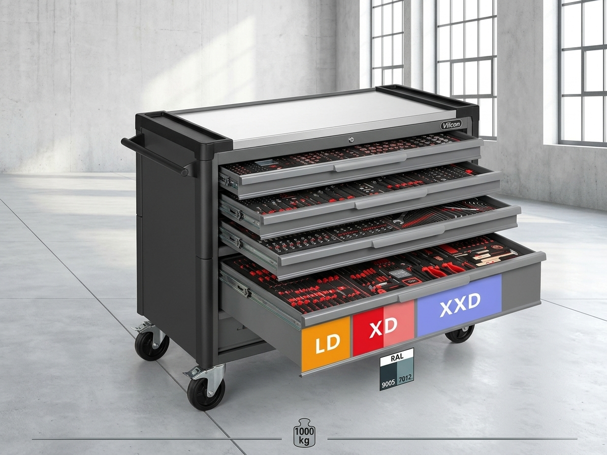 Vigor V4481-XXL/929, Dílenský vozík řady XXL, s nářadím | 929 dílů