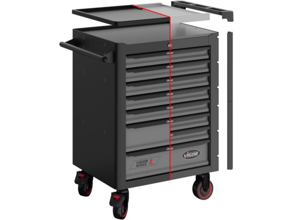 Vigor V4560-X, Dílenský vozík řady L | 344 dílů