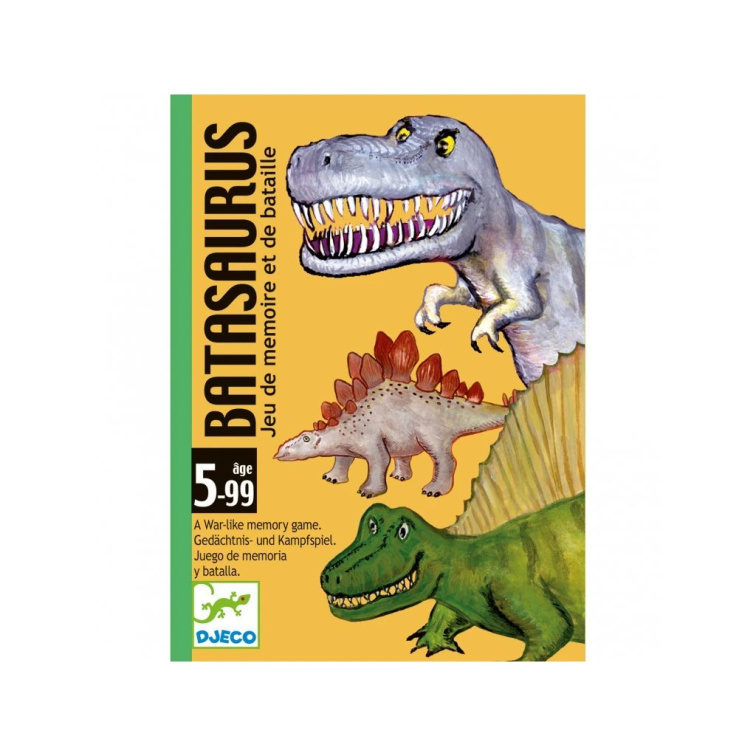 Detail karetní hry s dinosaury Batasaurus od Djeco pro kluky od 4 let. Drobný dárek do 300 Kč.