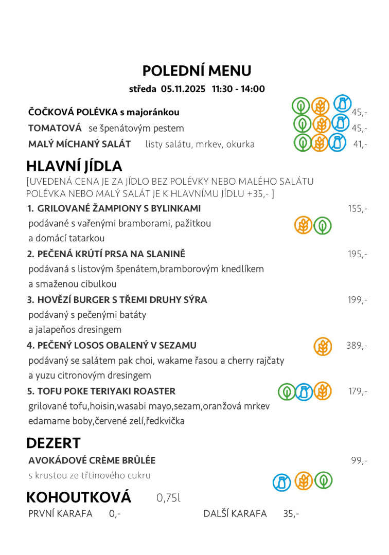 POLEDNÍ MENU & TÝDENNÍ SPECIALITY