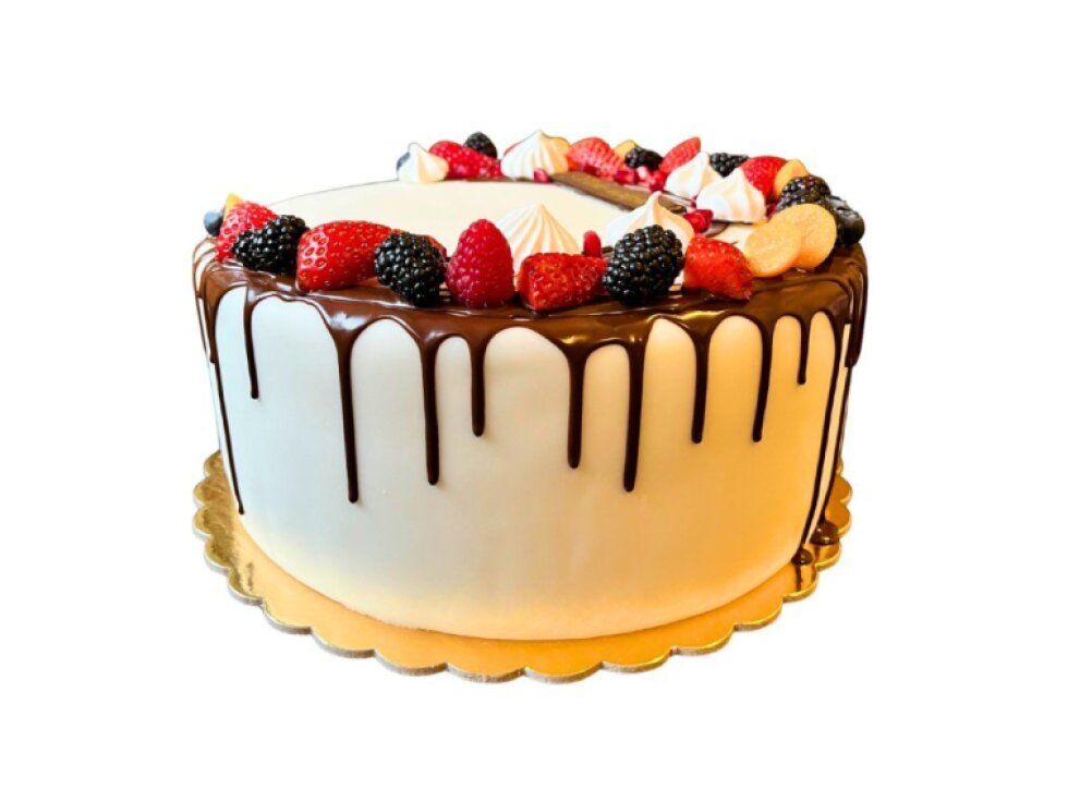 Torta na mieru s ovocím - polkruh